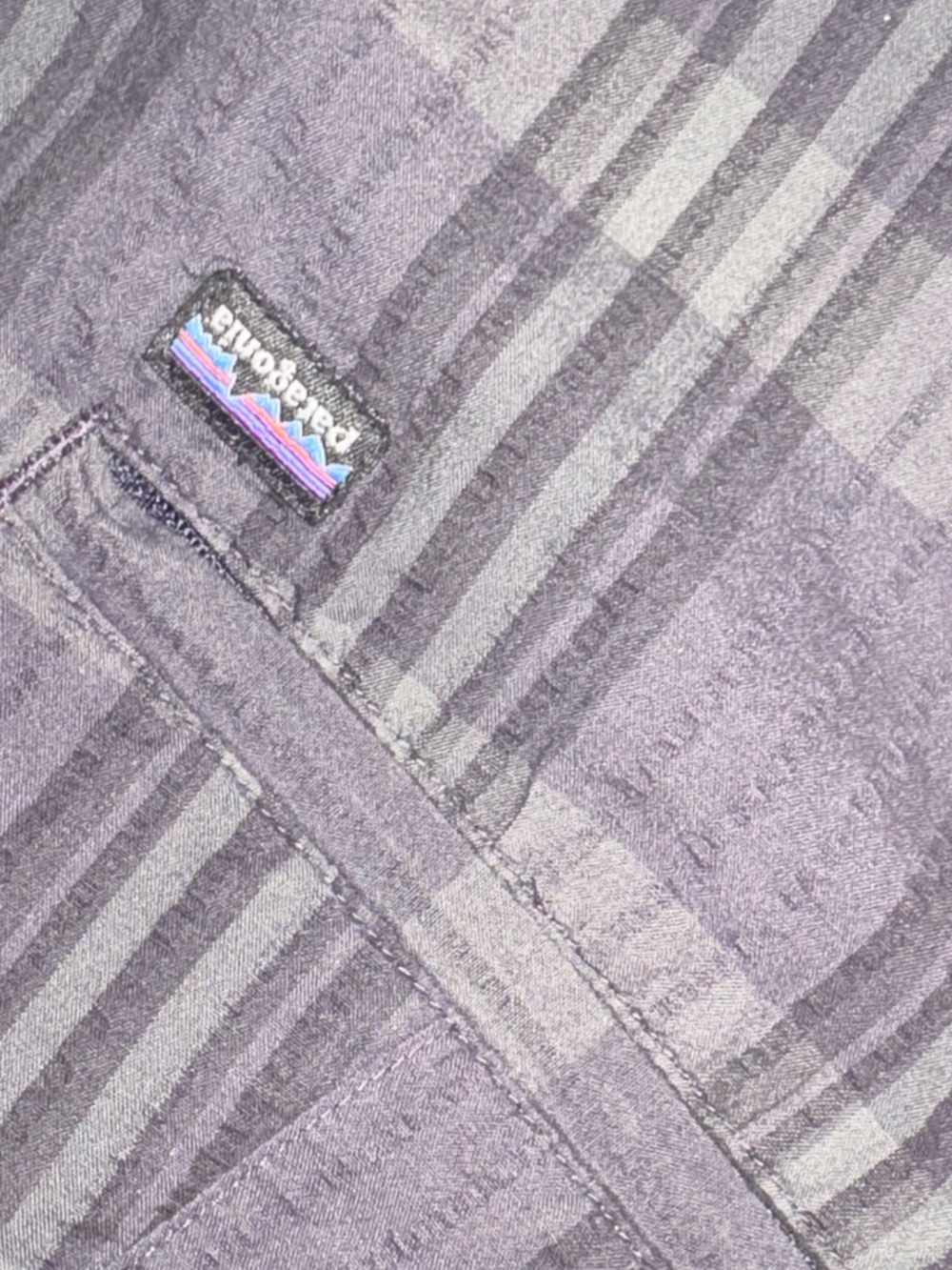 Patagonia Purple blue Plaid dry fit board shorts